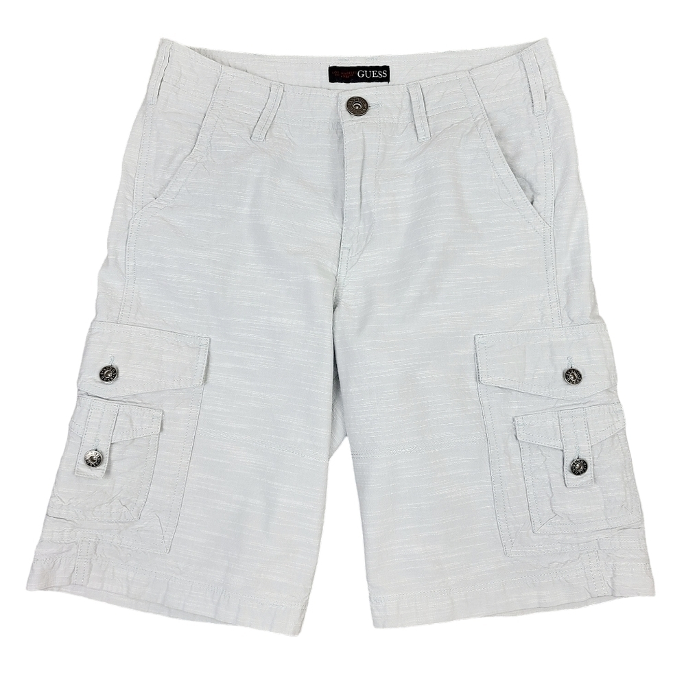 Guess Men's Light Gray Silver Cargo Shorts Size 31